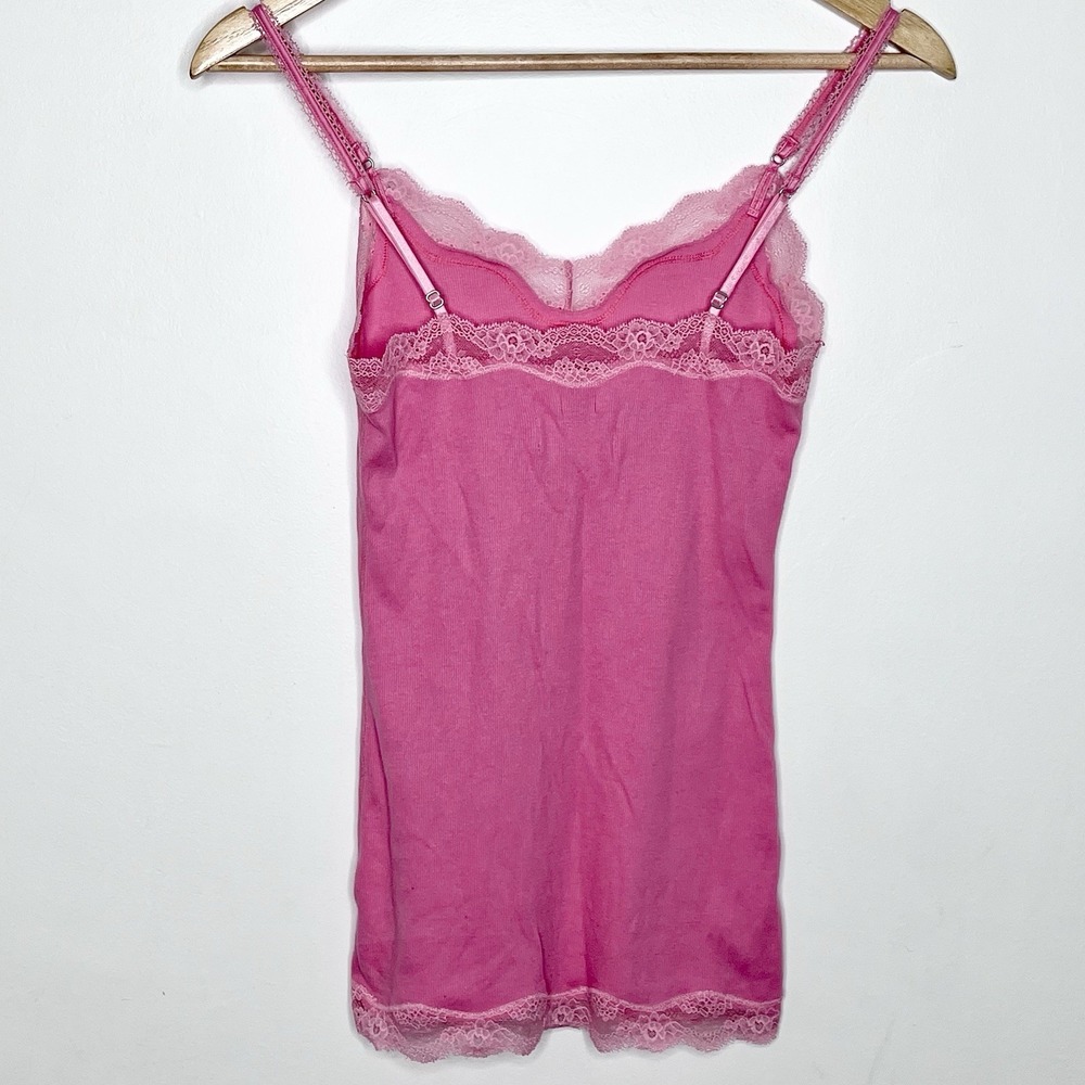 Abercrombie & Fitch Y2K Lace Trim Cami Tank Top Pink Womens Small Coquette Moose - Picture 6 of 6